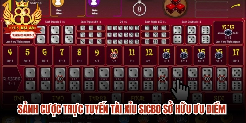 Sảnh cược trực tuyến Tài xỉu sicbo sở hữu những ưu điểm vượt trội 